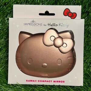 IMPRESSIONS Hello Kitty Kawaii LED Compact Mirror Rose Gold NEW